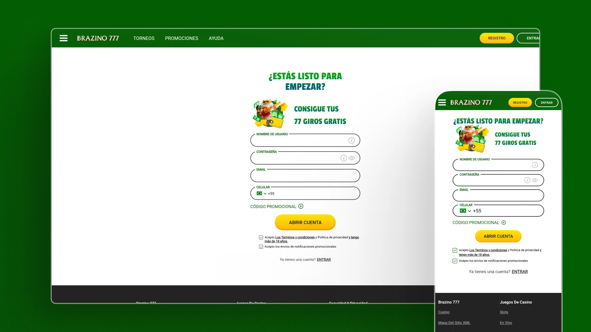 captura de pantalla Cómo registrarse Brazino777