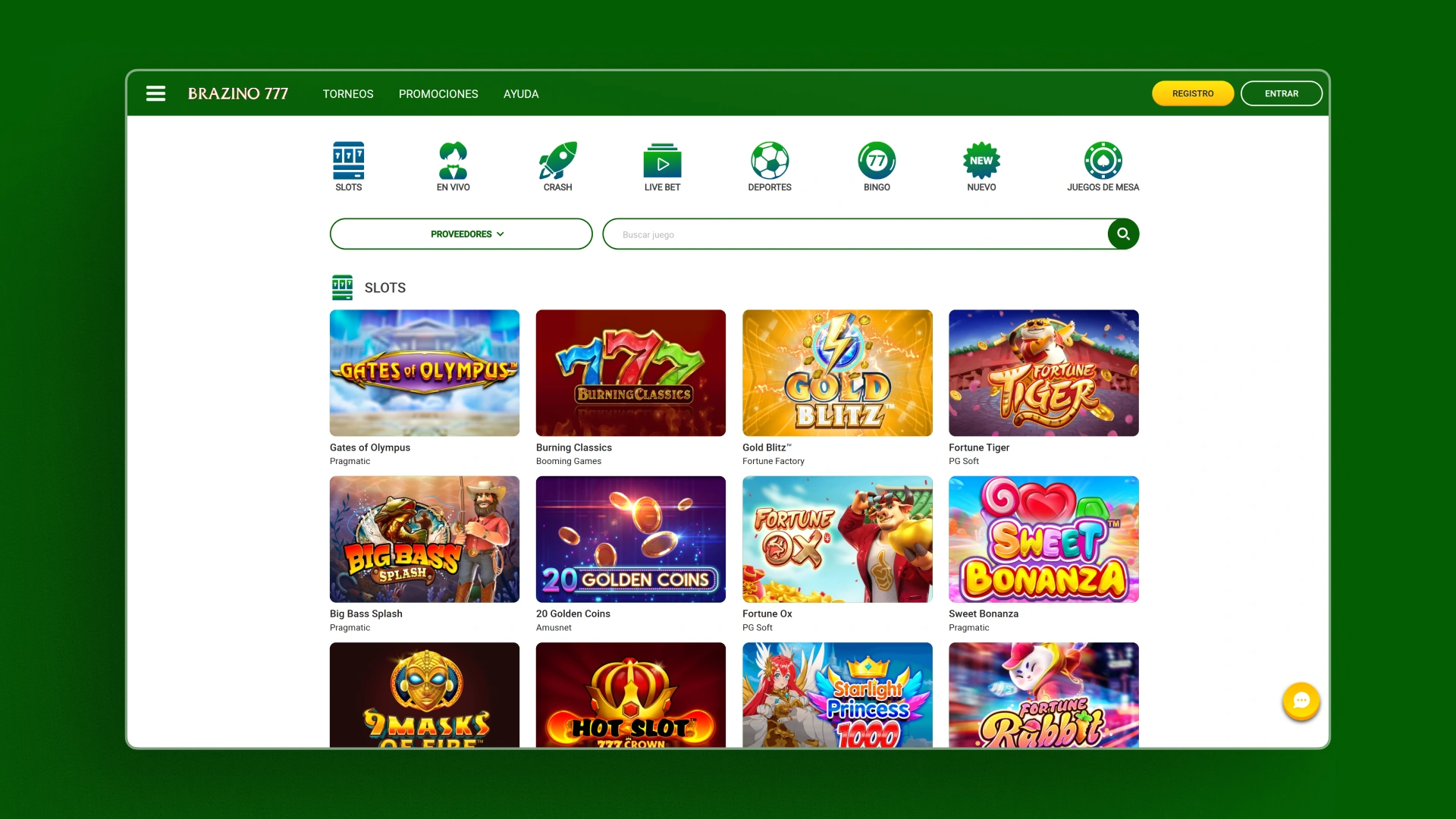 captura de pantalla casino Brazino777