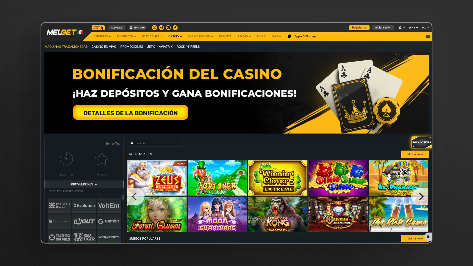 captura de pantalla casino Melbet