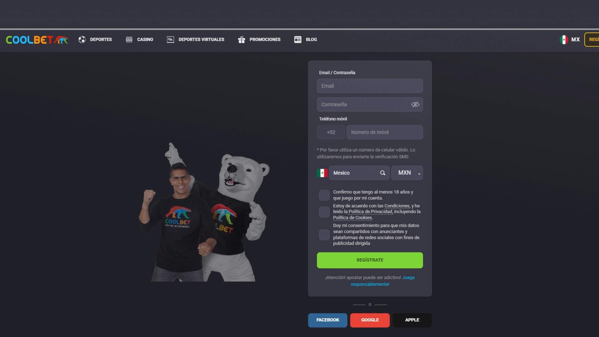 captura de pantalla Cómo registrarse Coolbet