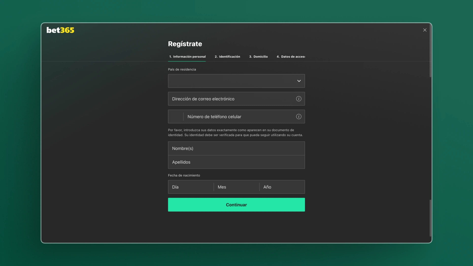captura de pantalla Cómo registrarse bet365