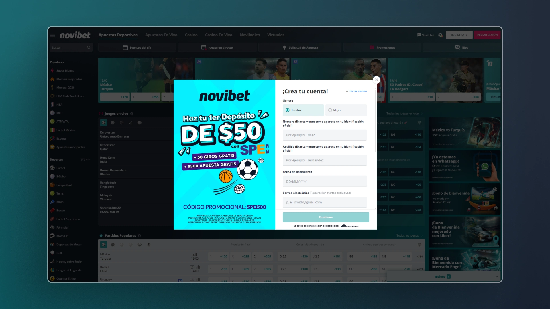 captura de pantalla Cómo registrarse novibet