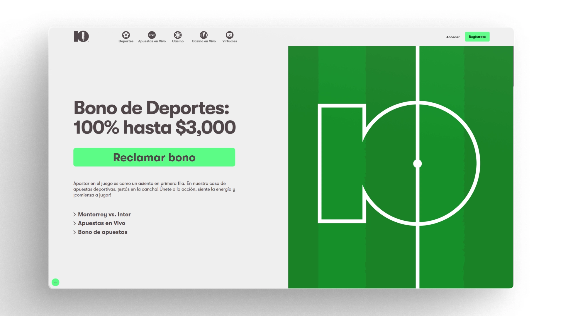 captura de pantalla bono bienvenida 10bet