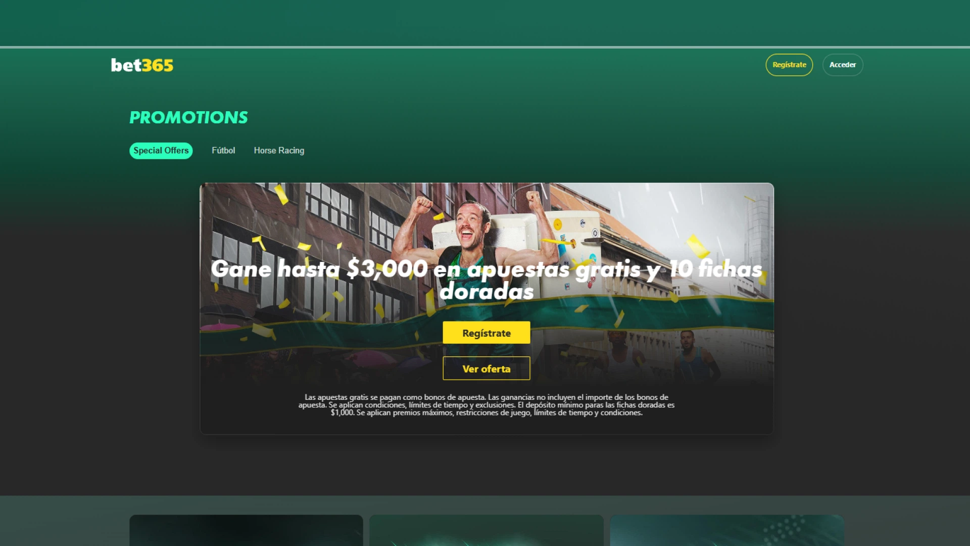 captura de pantalla bono bienvenida bet365
