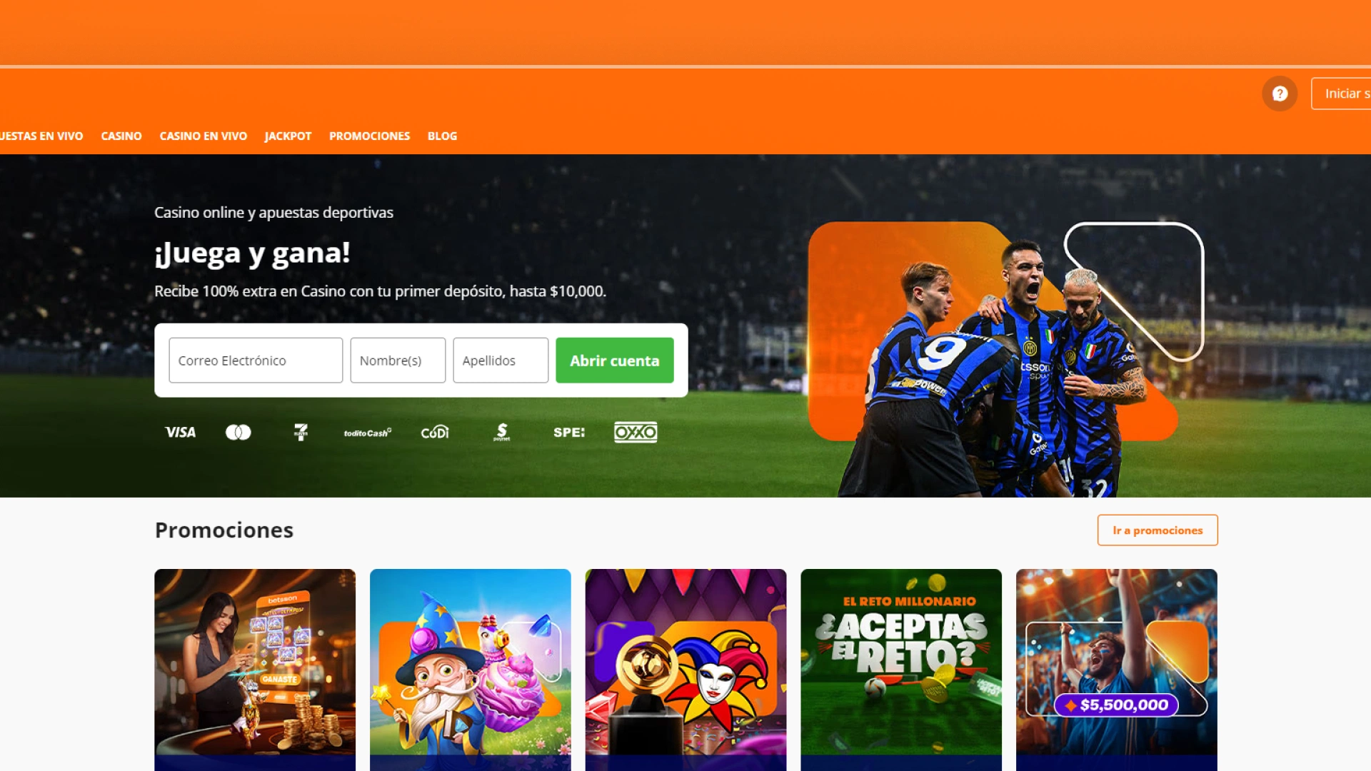 captura de pantalla bono bienvenida betsson
