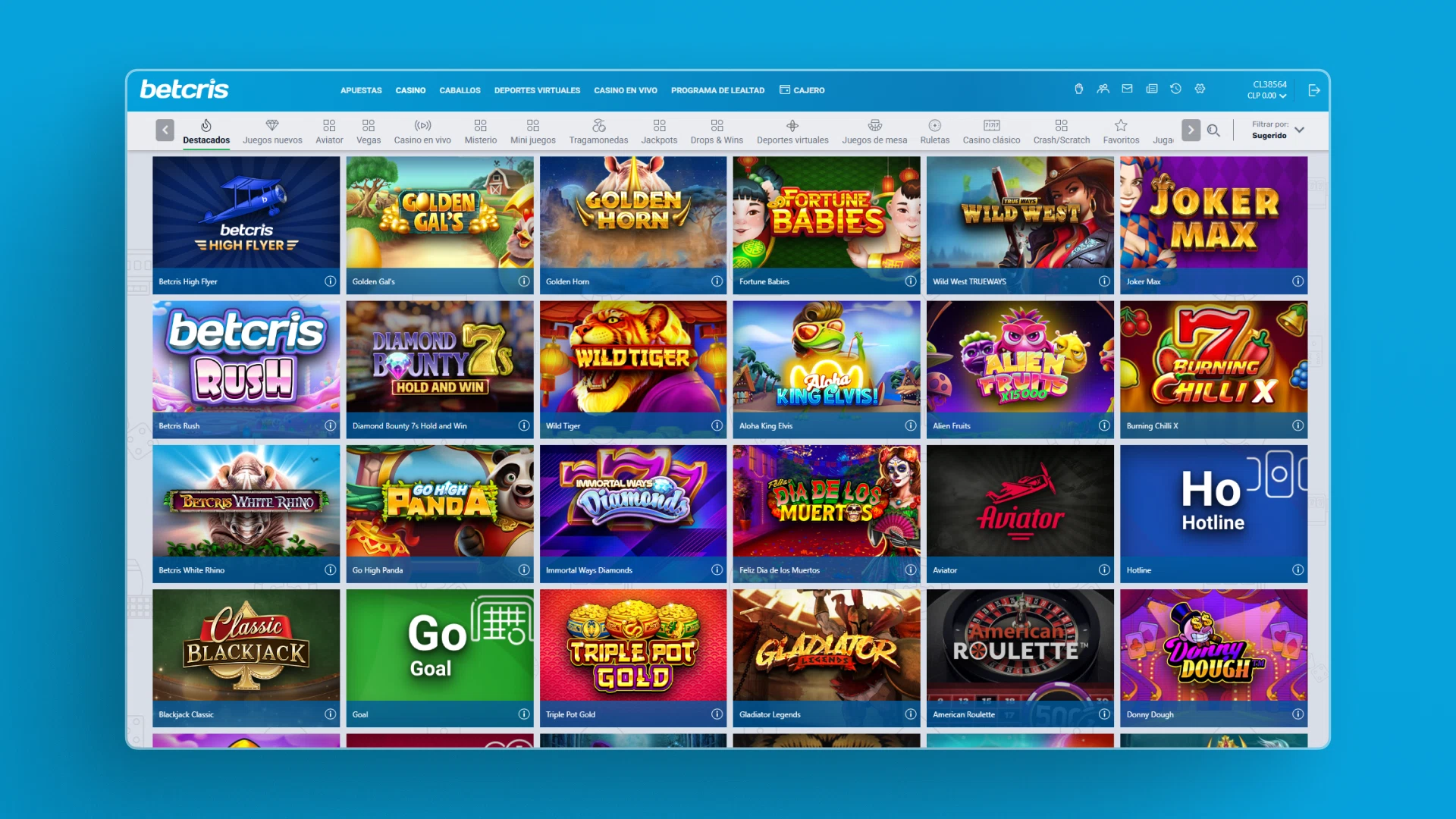 captura de pantalla casino betcris