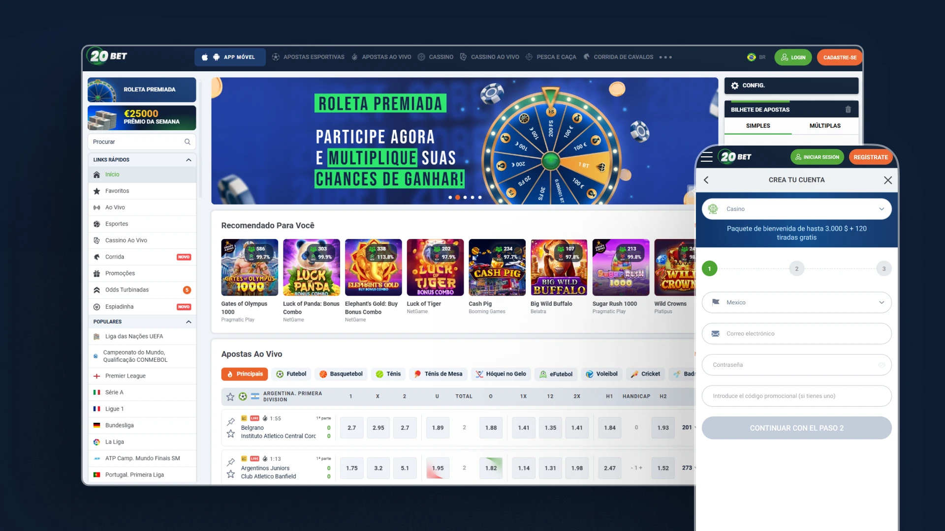 captura de pantalla Cómo registrarse 20bet