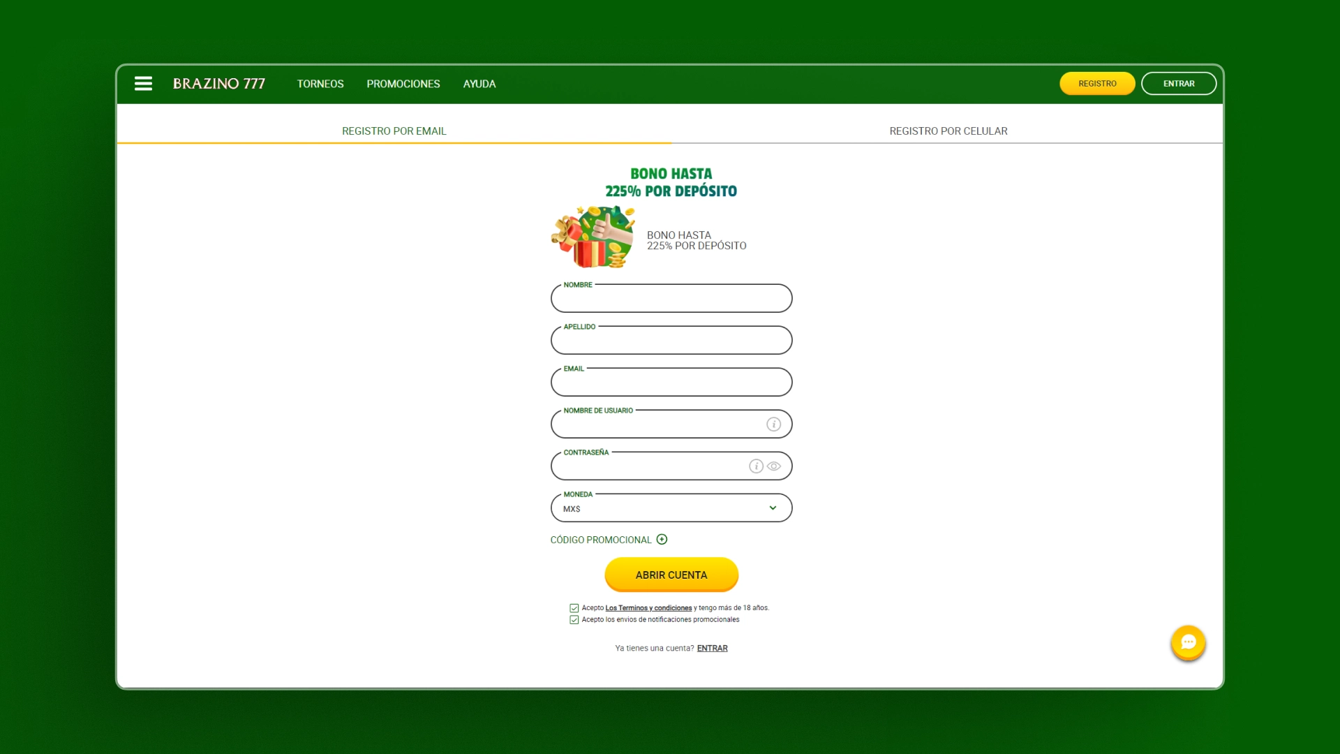 captura de pantalla Cómo registrarse Brazino777