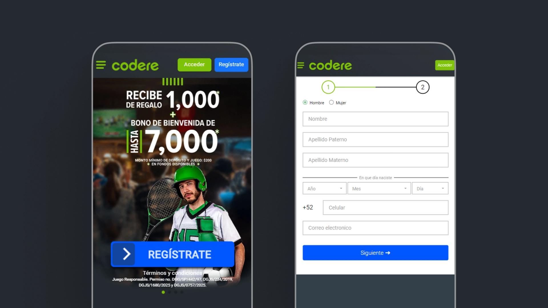 captura de pantalla Cómo registrarse app Codere