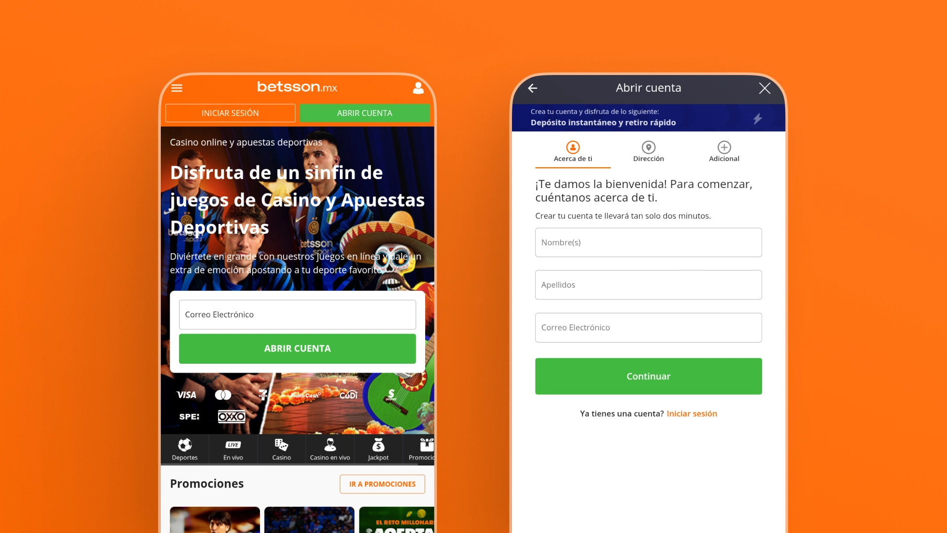 captura de pantalla Cómo registrarse app betsson