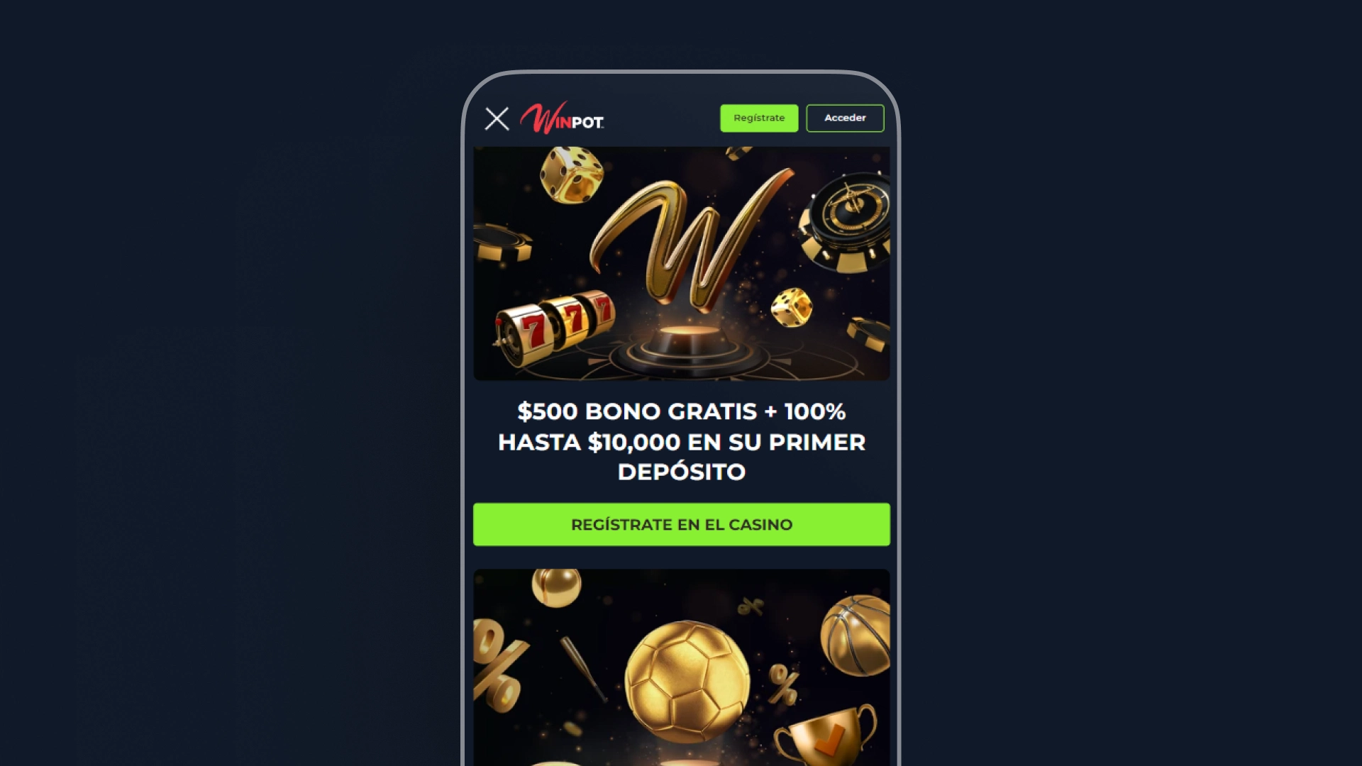 captura de pantalla app winpot
