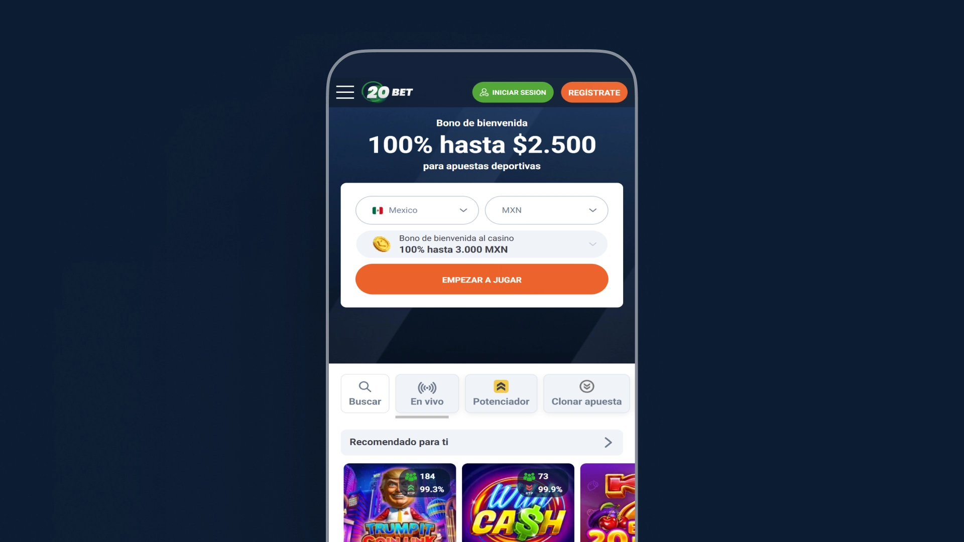 imagen app 20bet