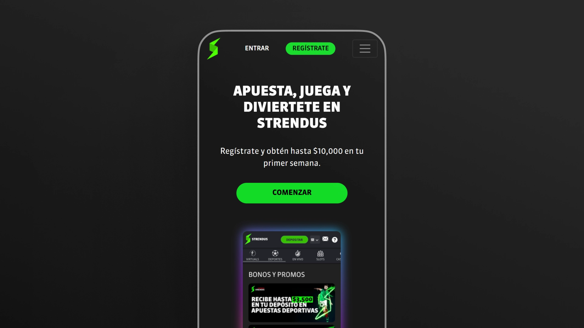 captura de pantalla app Strendus