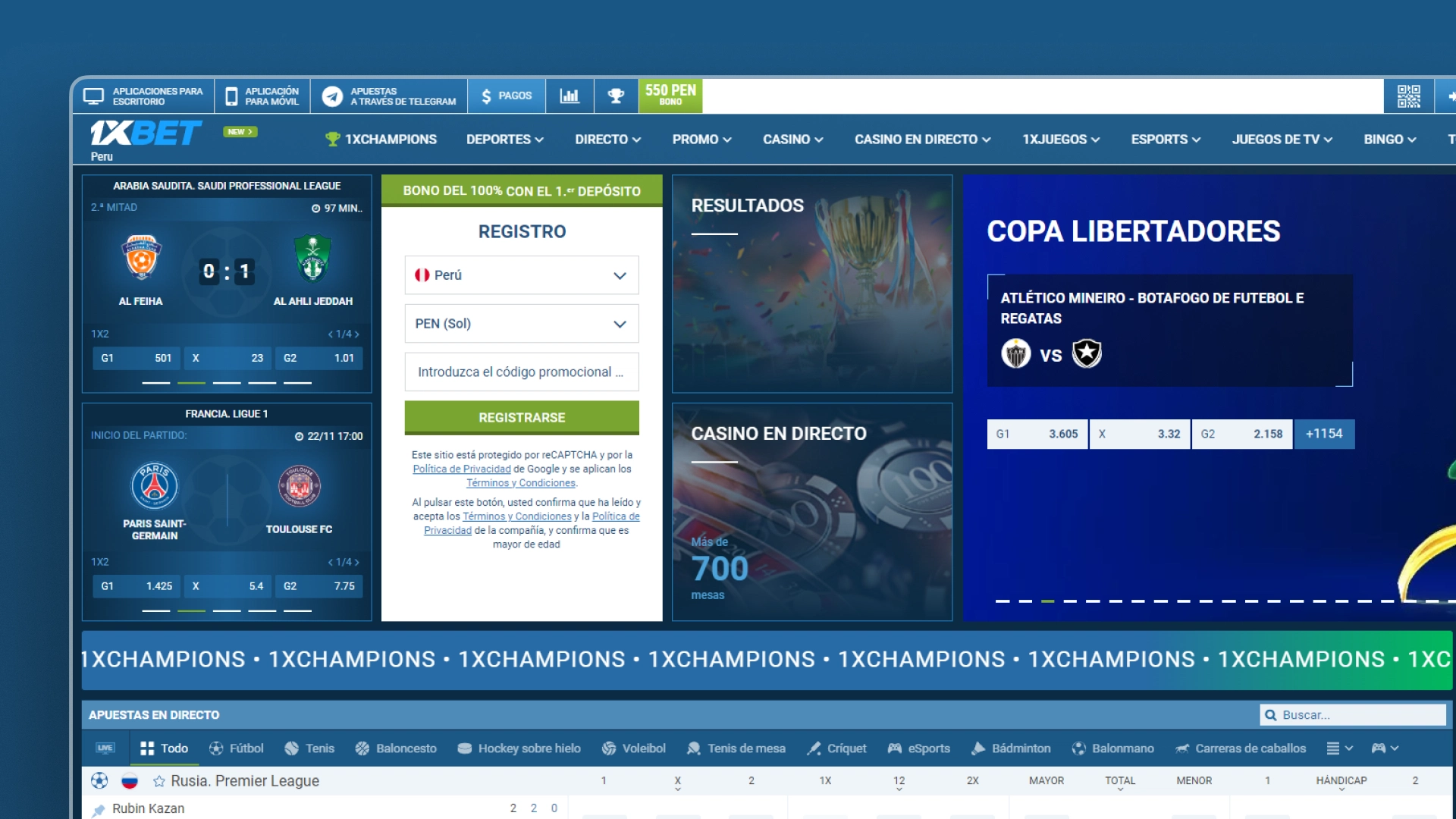 captura de pantalla apuestas desportivas 1xbet