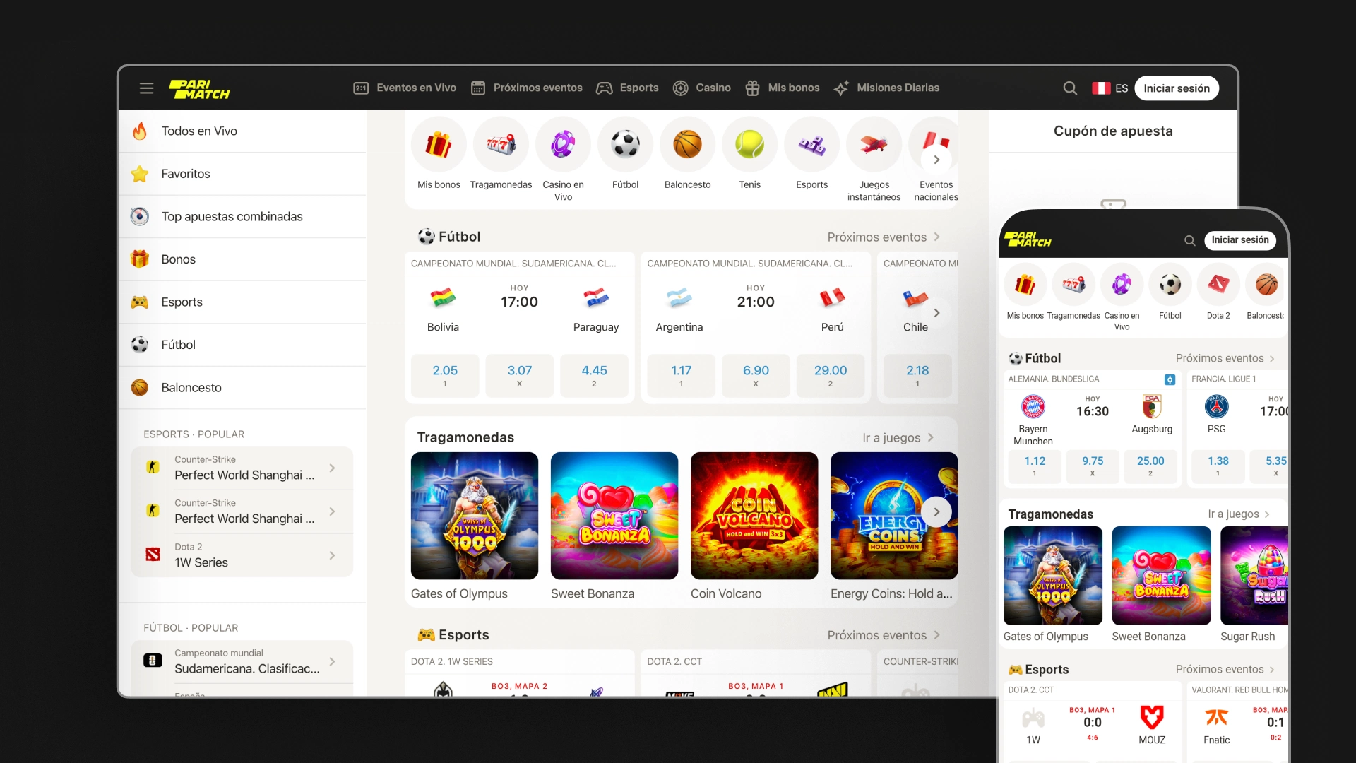 captura de pantalla mockups parimatch