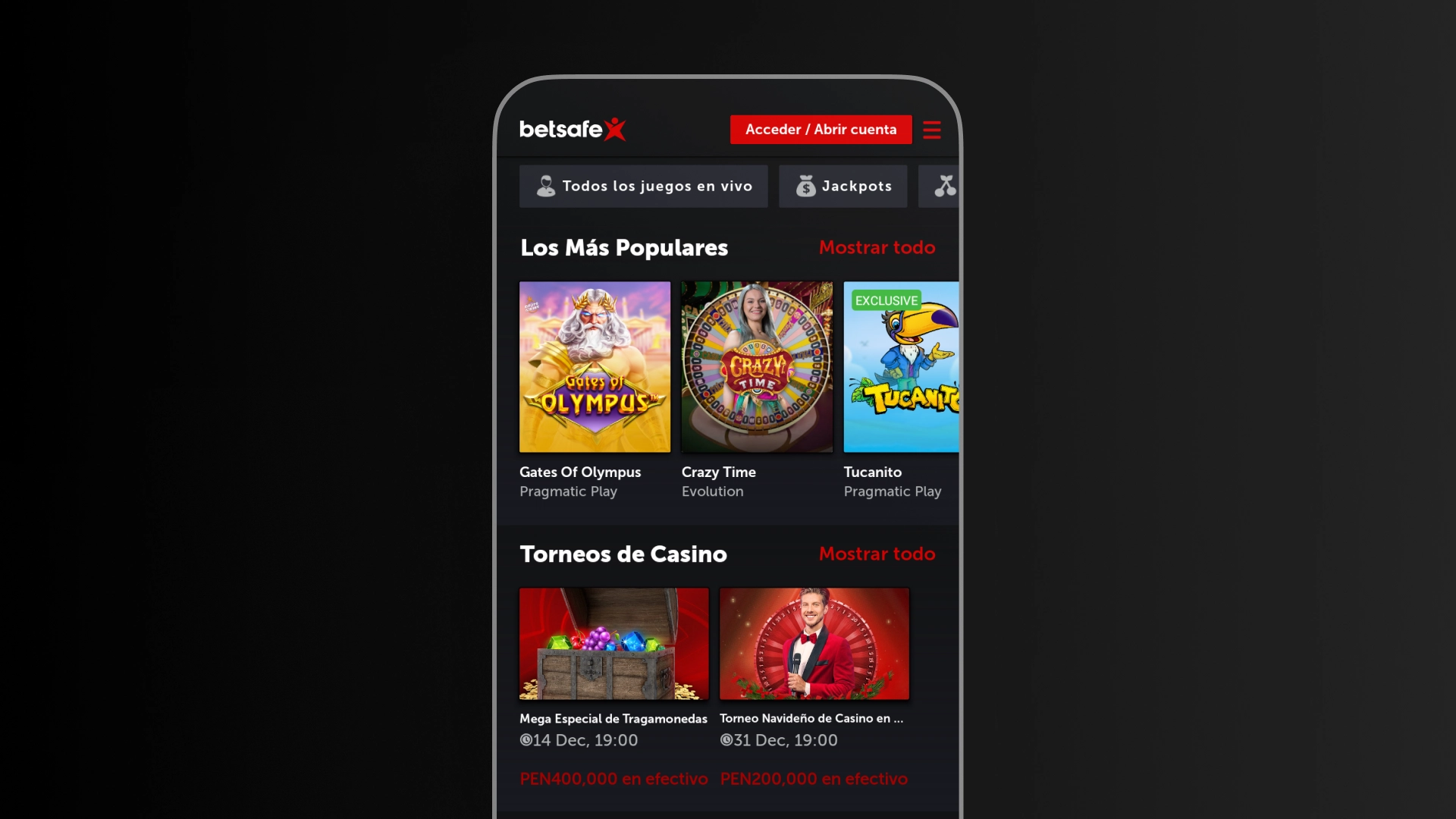 imagen Casino app betsafe