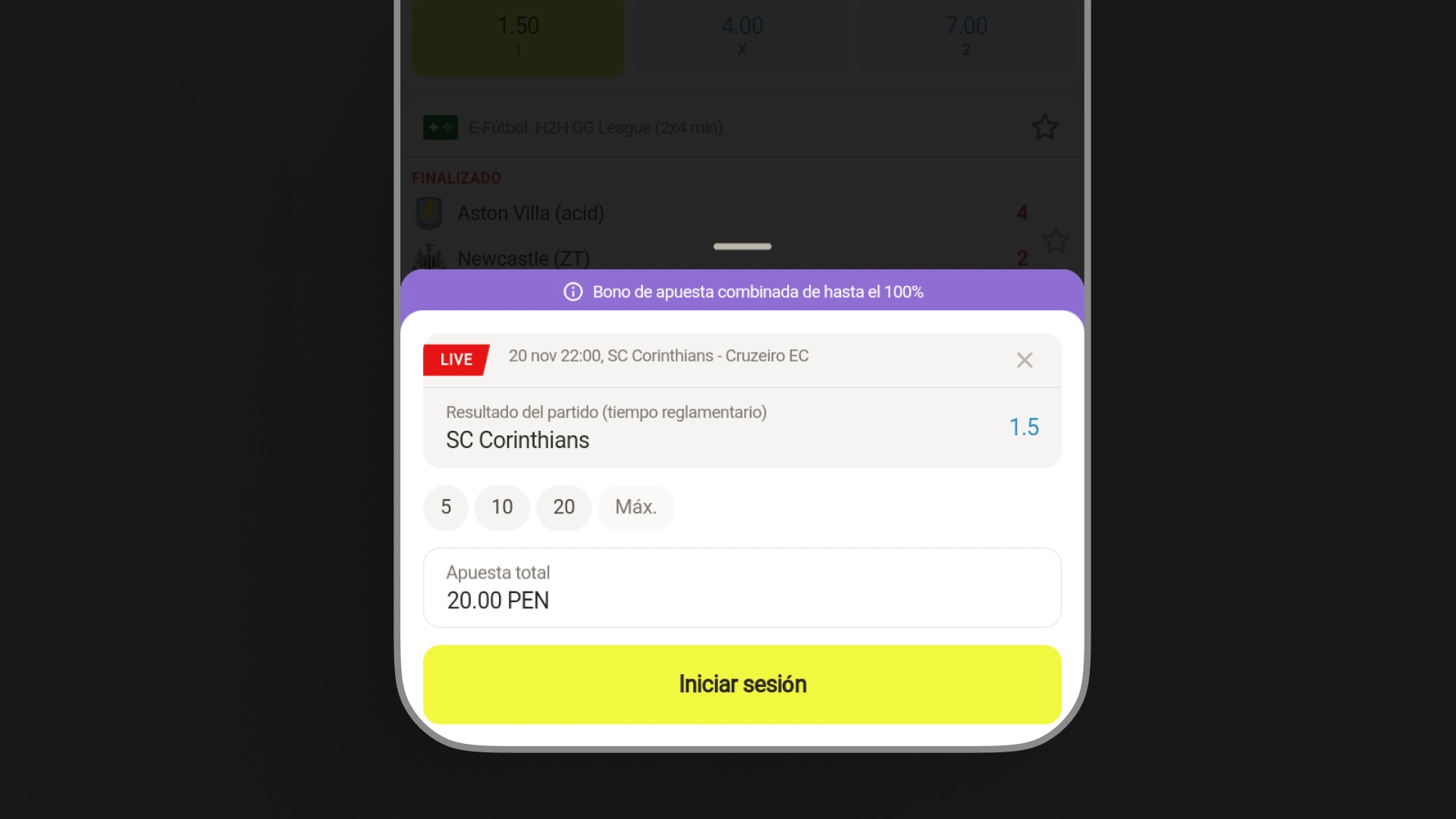 imagen apuesta app parimatch