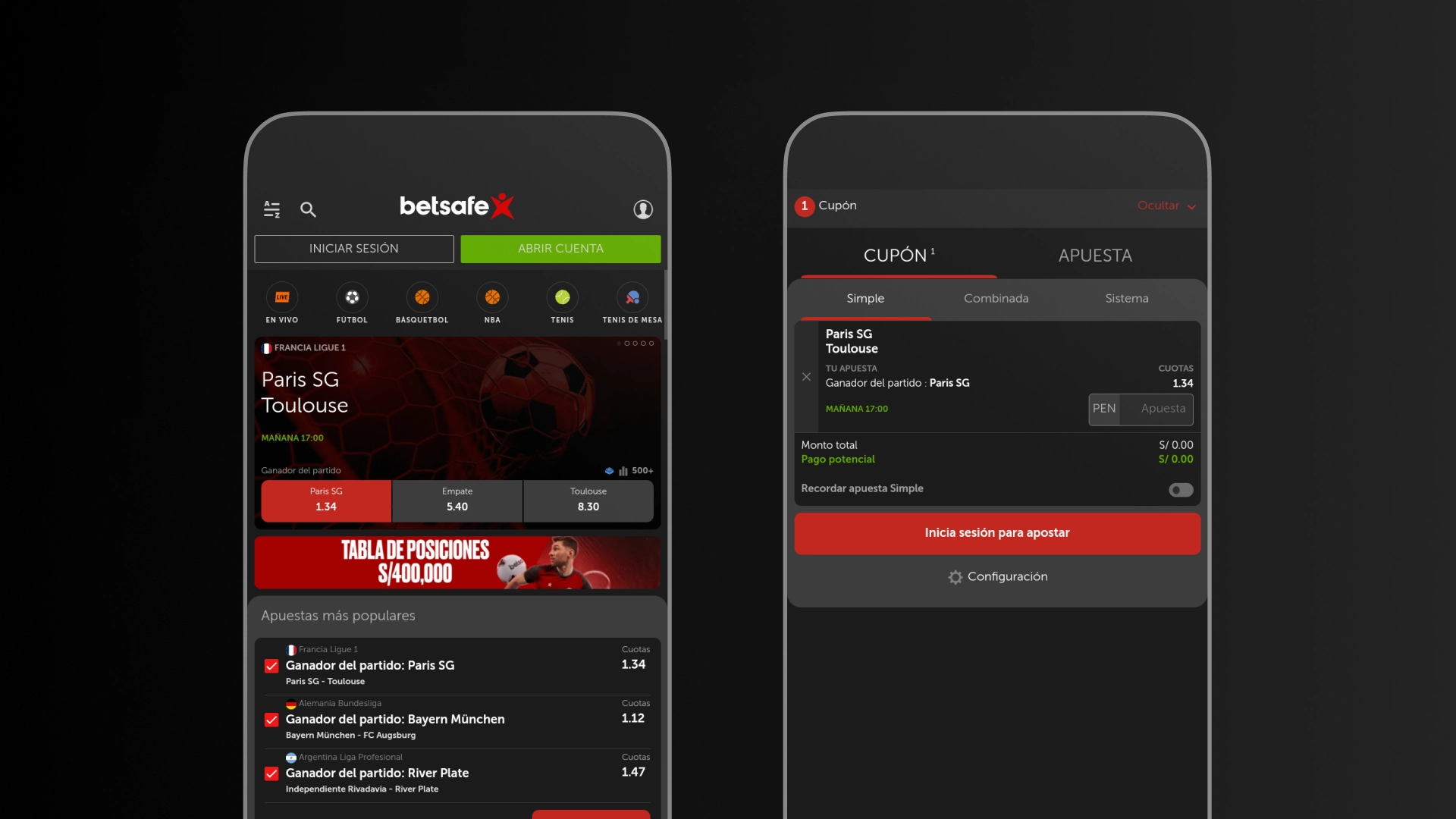 imagen como apostar app betsafe