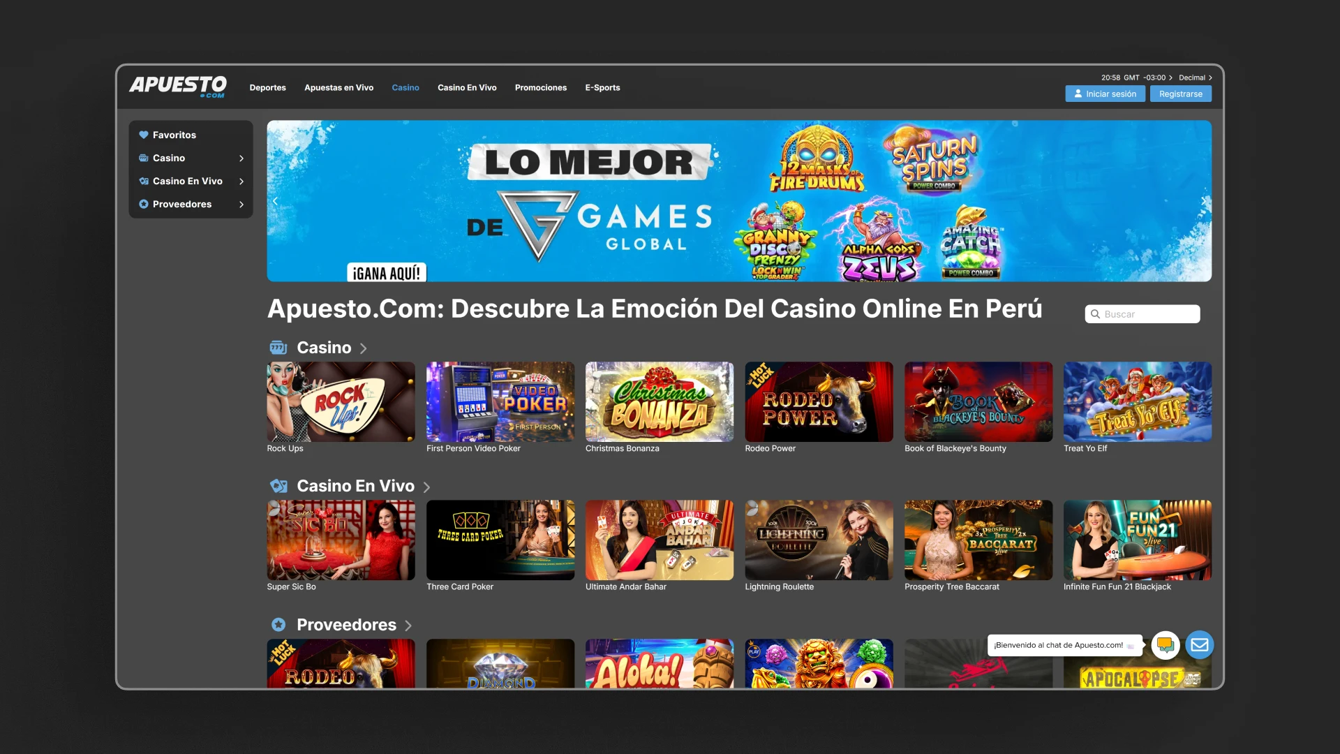 captura de pantalla casino Apuesto Casino