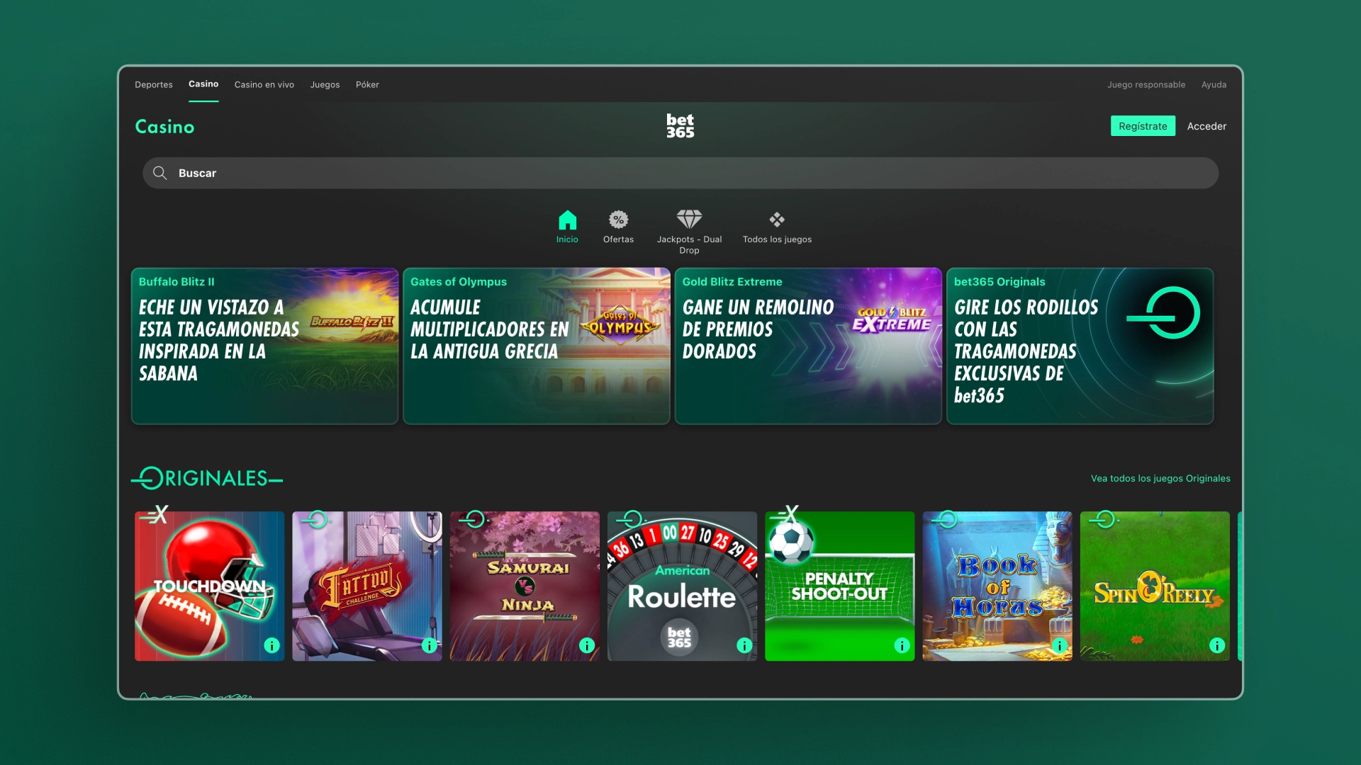 captura de pantalla casino bet365