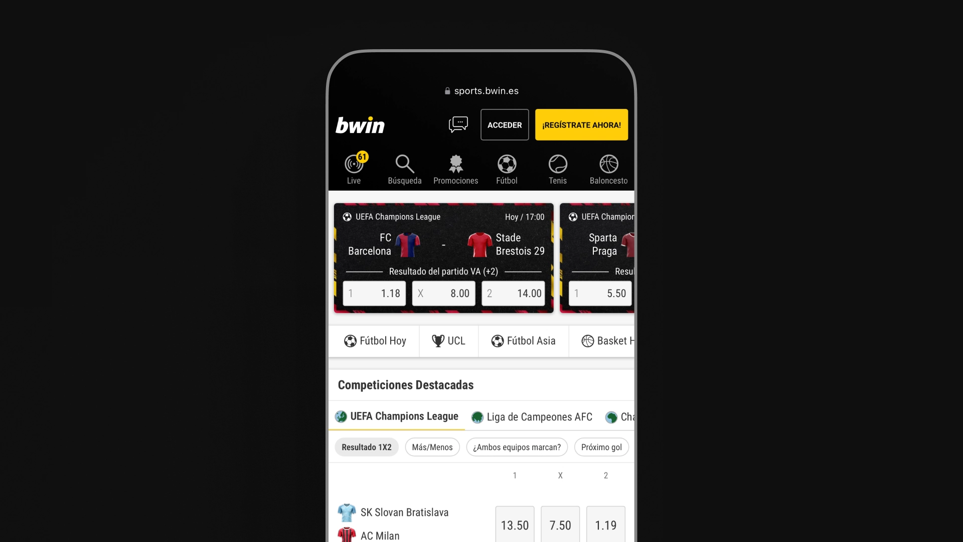 imagen app bwin apuestas