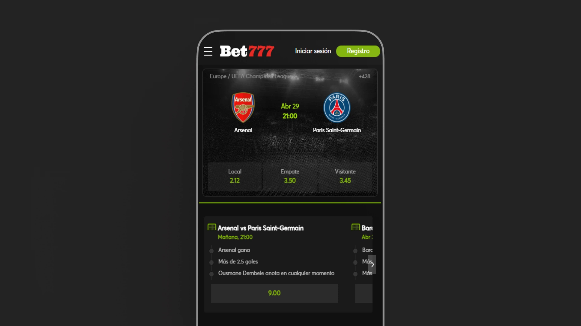 imagen app bet777