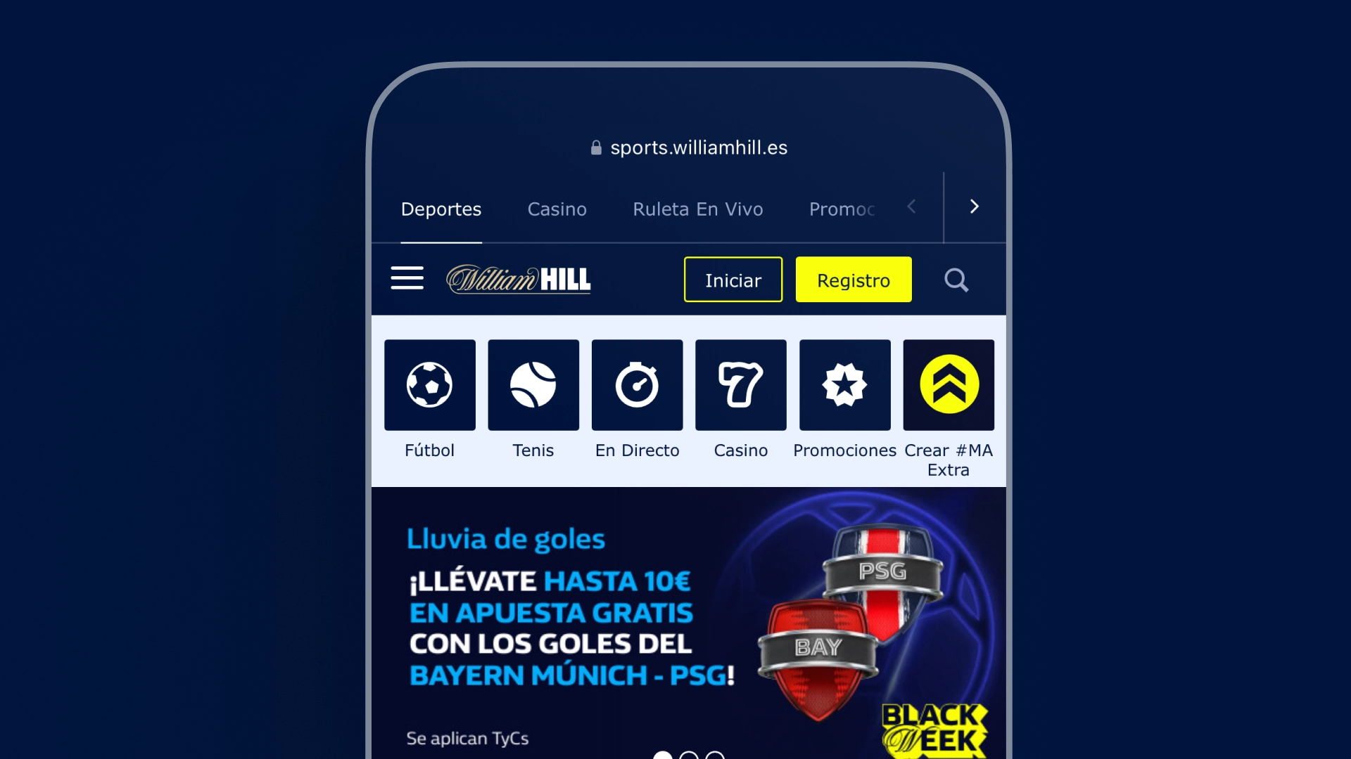 imagen Funcionalidades y herramientas WilliamHill