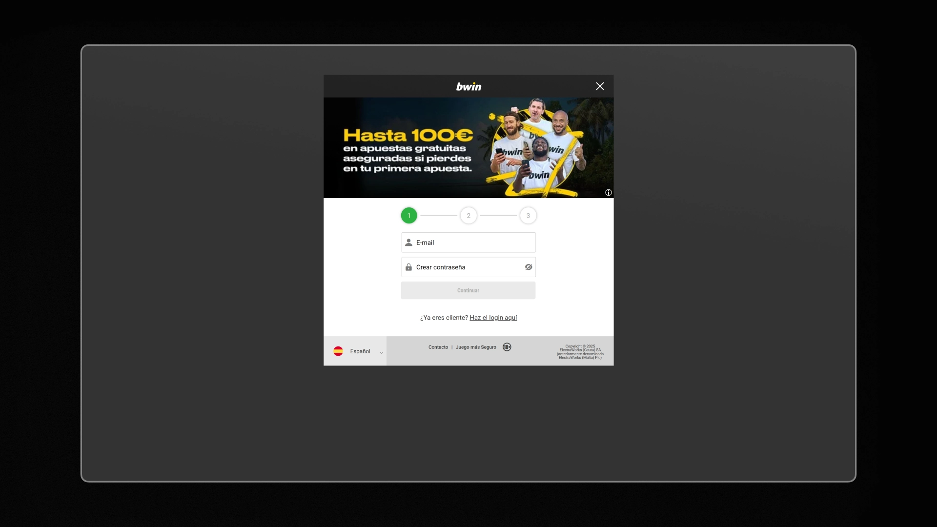 imagen Cómo registrarse Bwin
