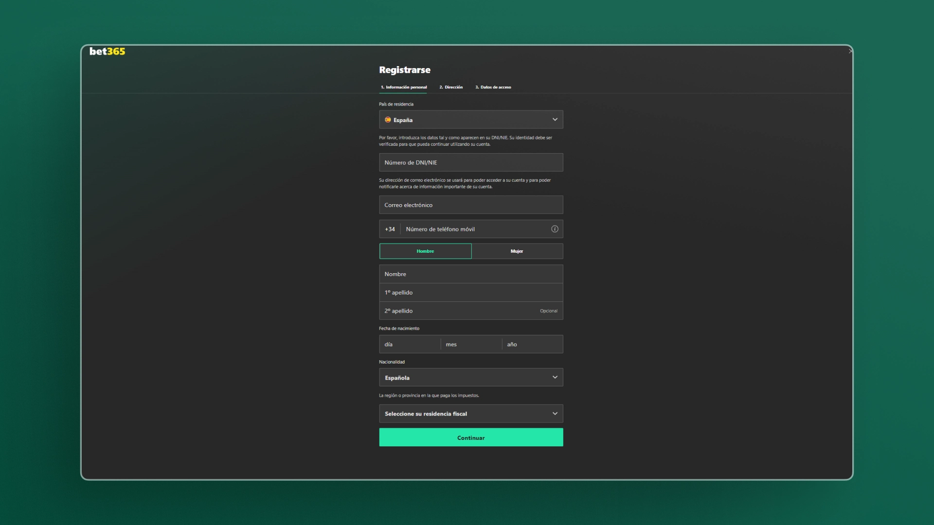 imagen Cómo registrarse bet365
