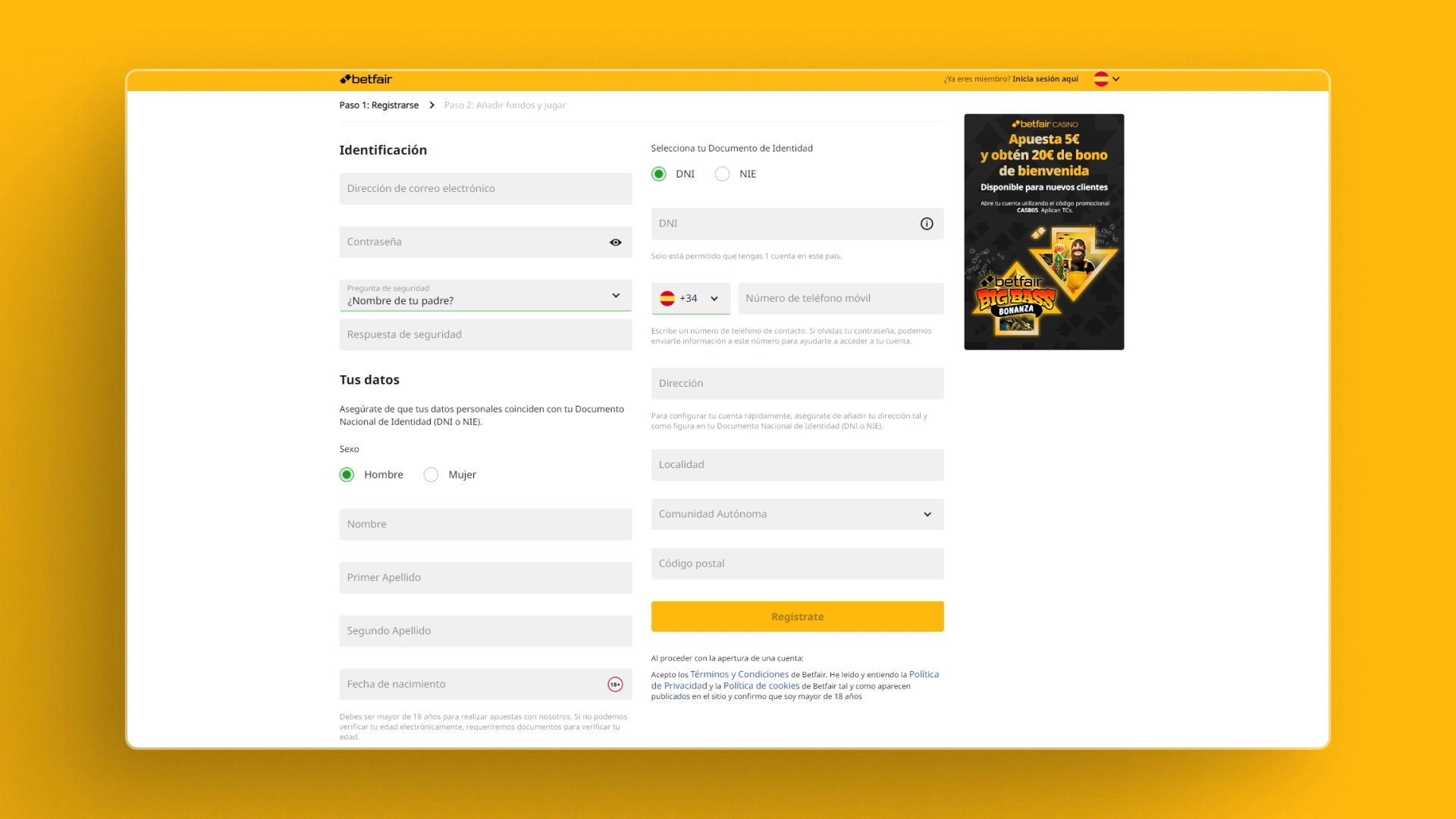 imagen Cómo registrarse betfair