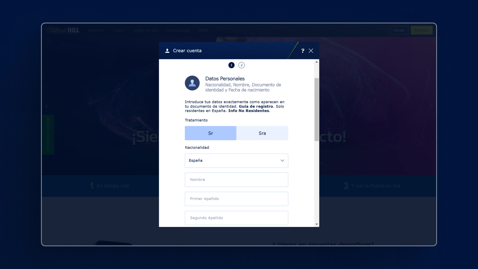 imagen Cómo registrarse william hill