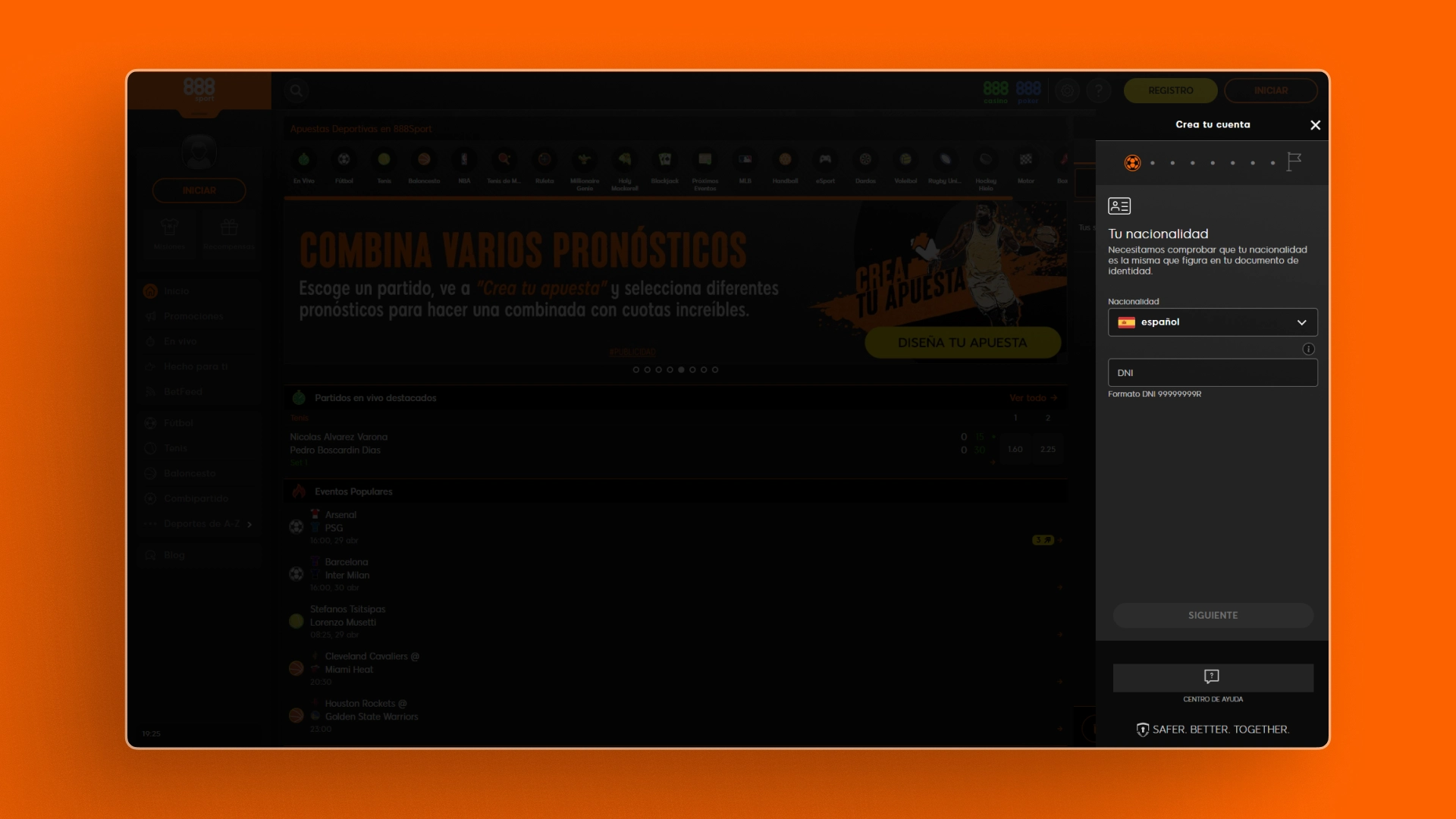 captura de pantalla registro 888sport 1