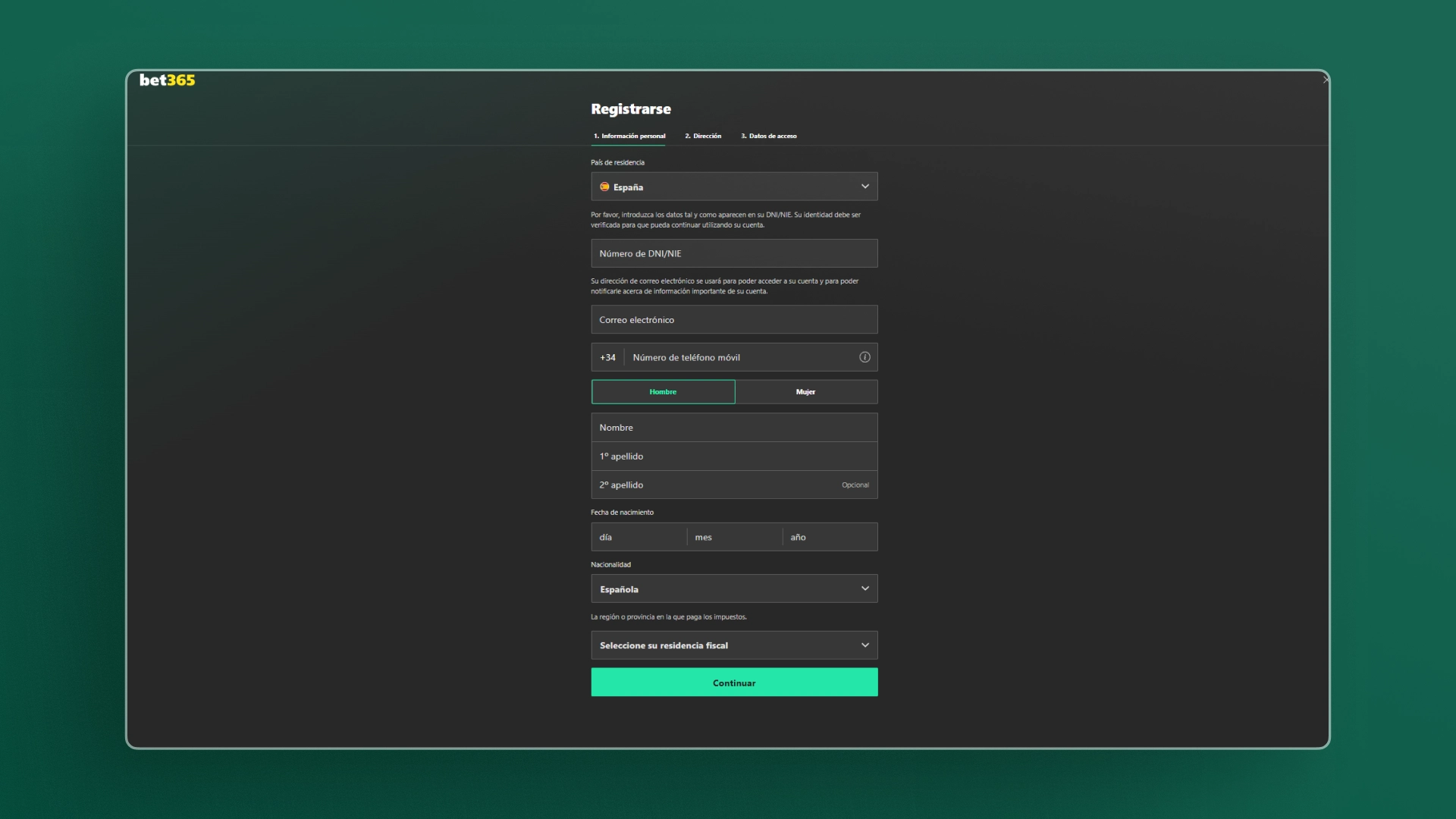 imagen Cómo registrarse bet365