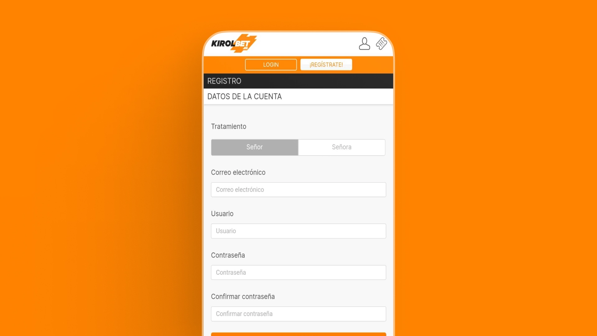 imagen Cómo registrarse movil Kirolbet