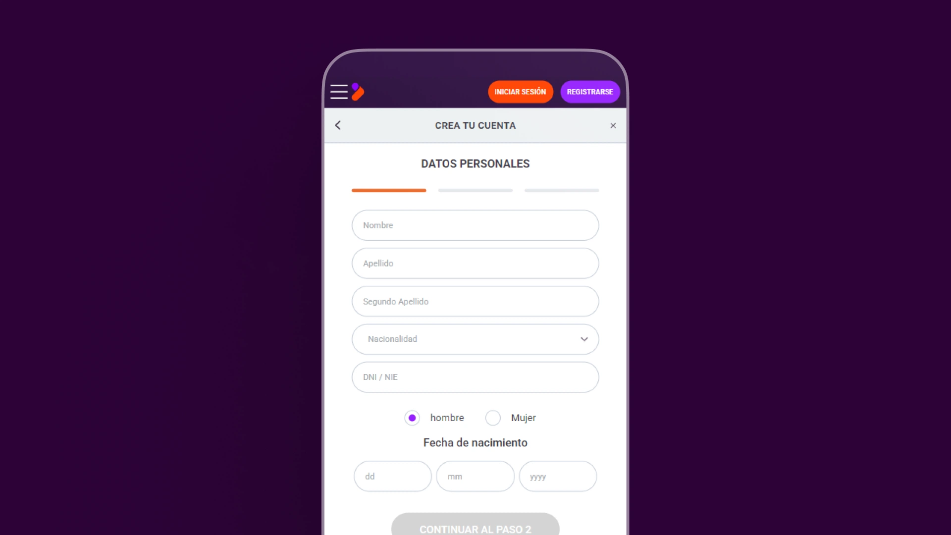 imagen Cómo registrarse movil TonyBet