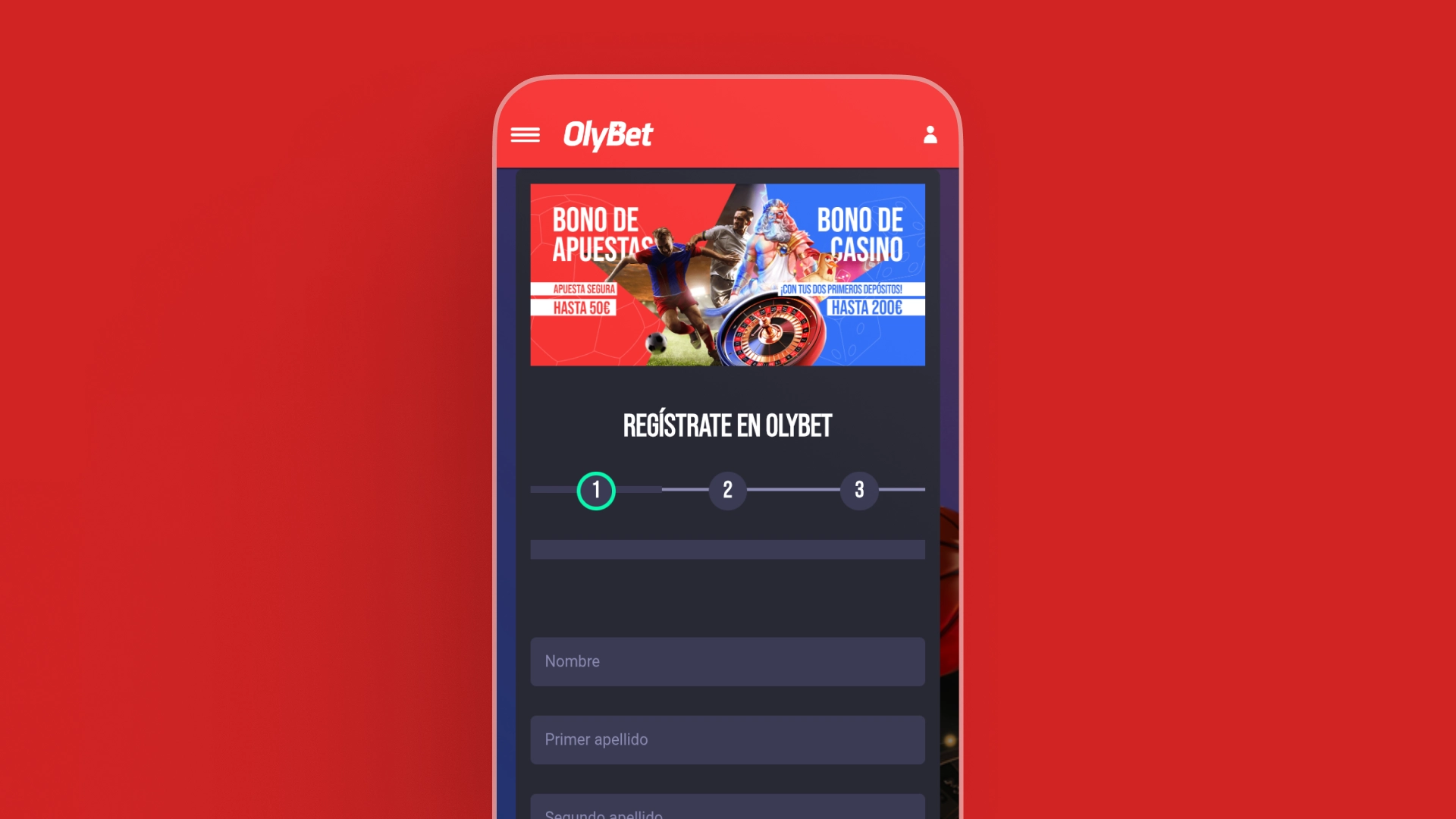 imagen Cómo registrarse movil olybet