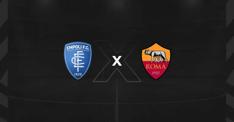 Escudos dos times Empoli x Roma lado a lado