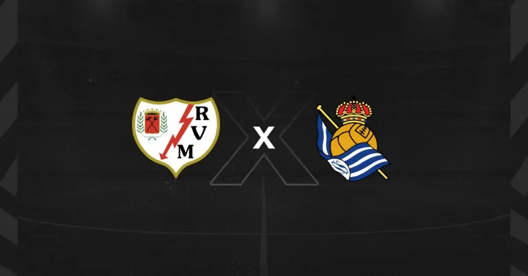 Escudos de Rayo Vallecano x Real Sociedad, que se enfrentam pela La Liga