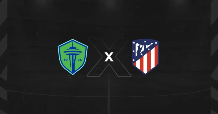 Escudos do Seattle Sounders x Atllético de Madrid