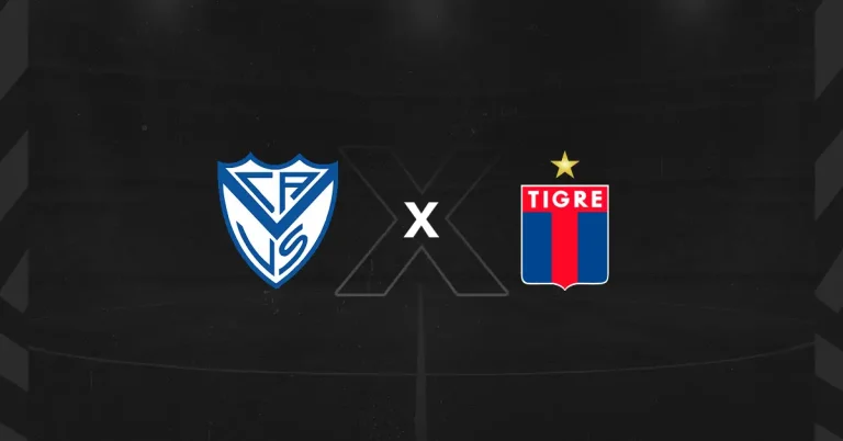 Escudos de Vélez Sarsfield x Tigre, que se enfrentam pelo Campeonato Argentino