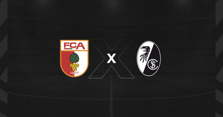 Escudos de Augsburg x Freiburg, que se enfrentam pela Bundesliga