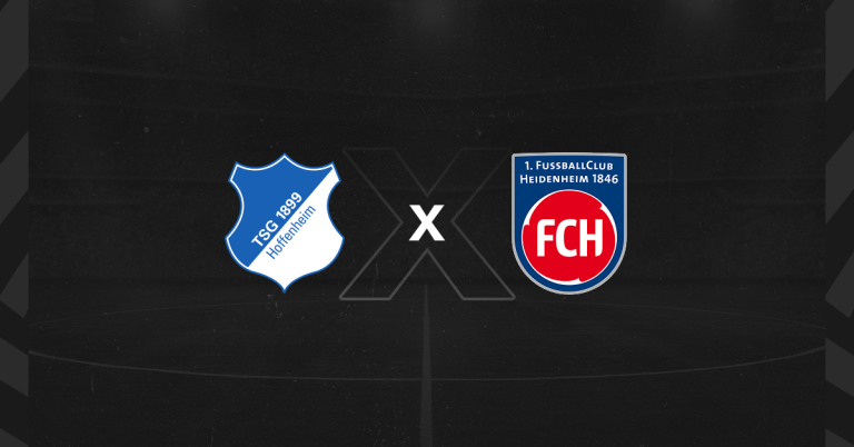 Escudos de Hoffenheim x Heidenheim, que se enfrentam pela Bundesliga