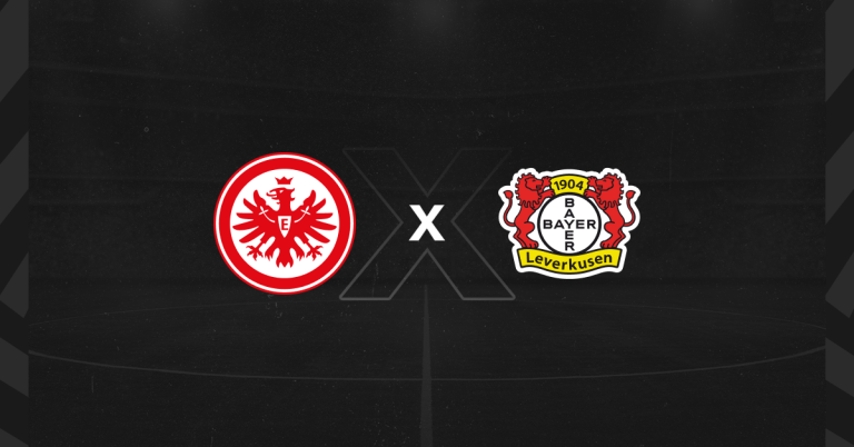 Escudos de Frankfurt x Leverkusen, que se enfrentam pela Bundesliga