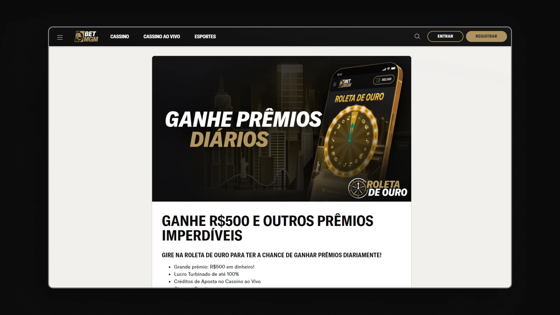 imagem bonus cassino betmgm