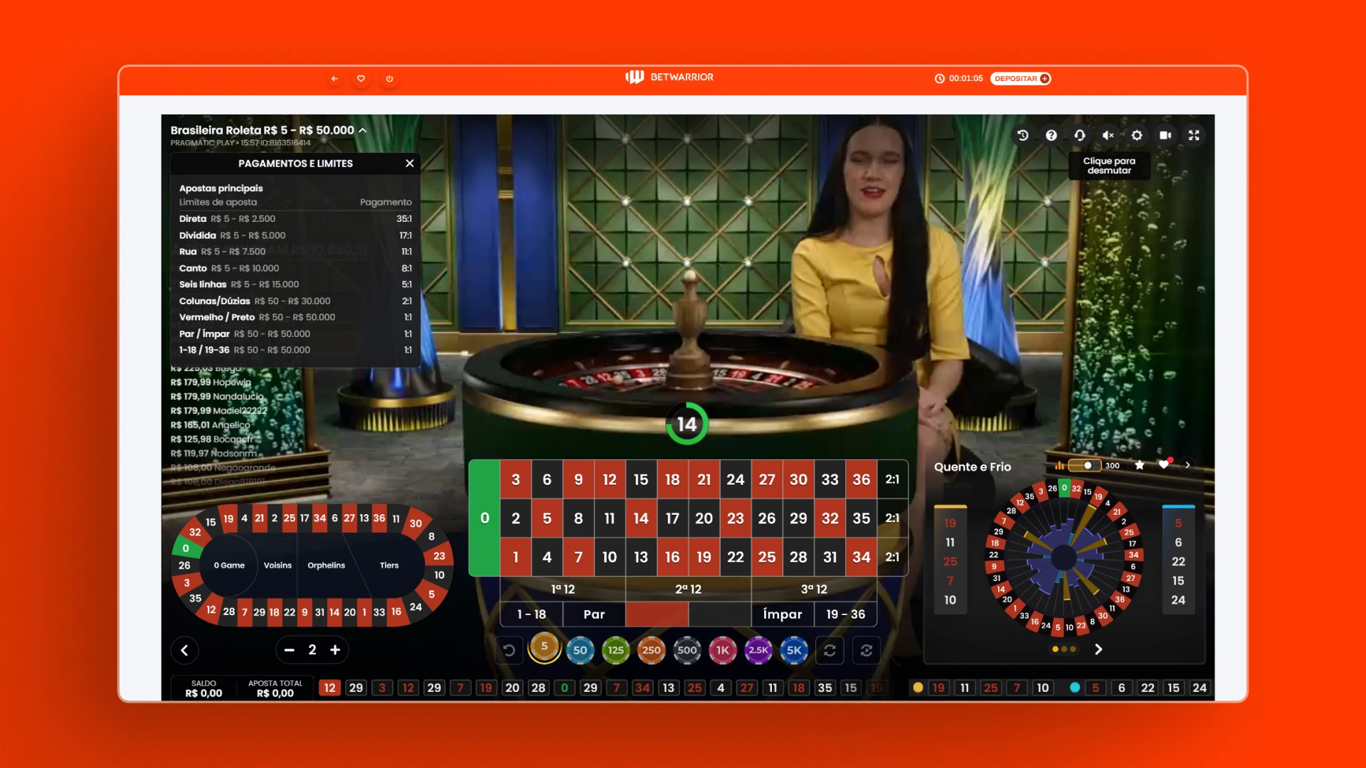 imagem casino ao vivo BetWarrior