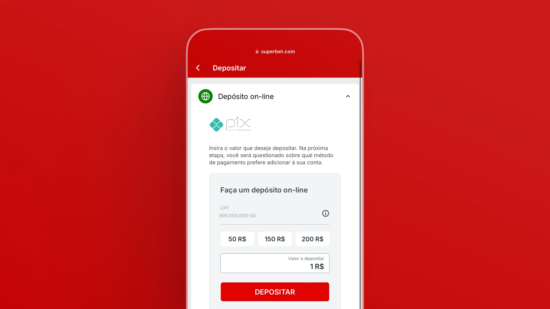 imagem deposito superbet