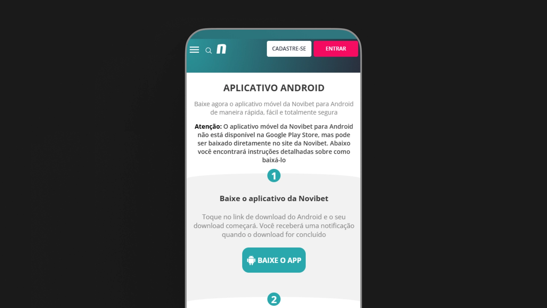 imagem download app android novibet