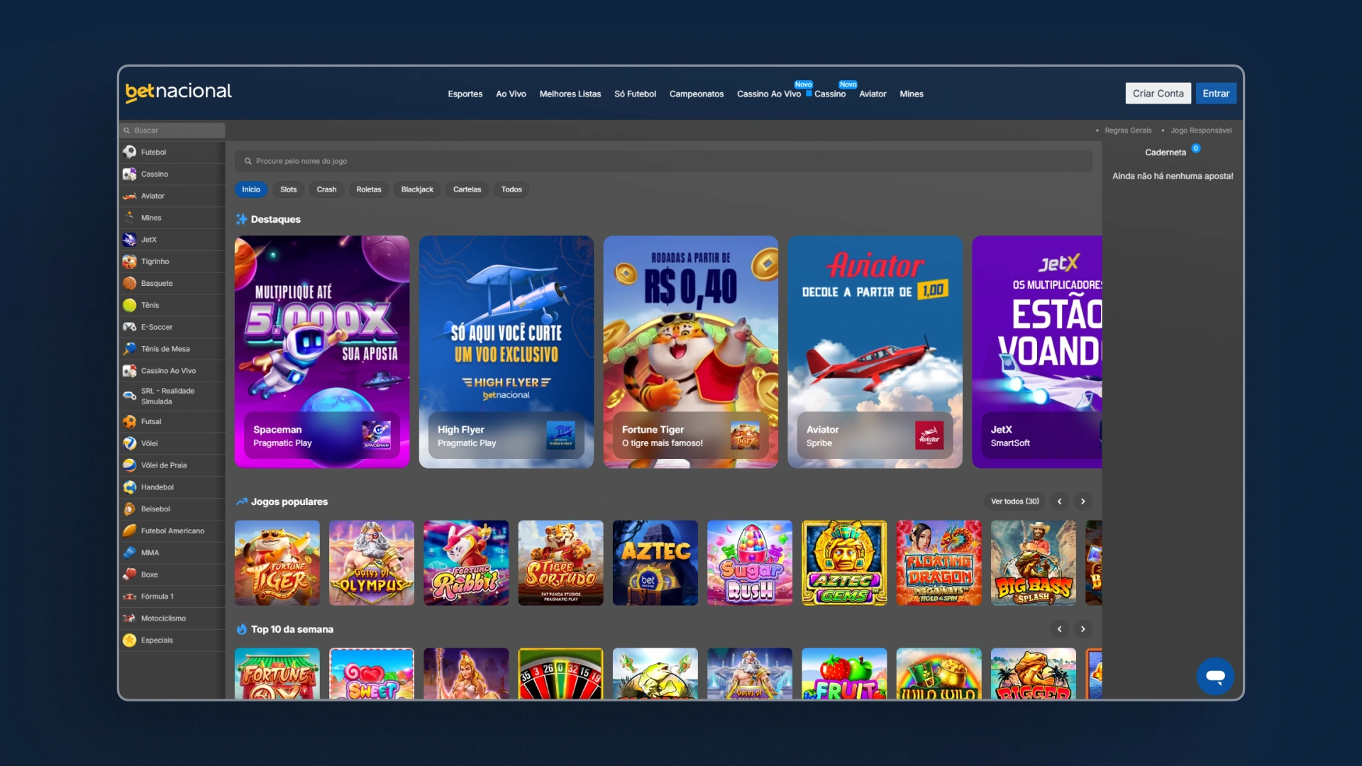 imagem homepage casino betnacional