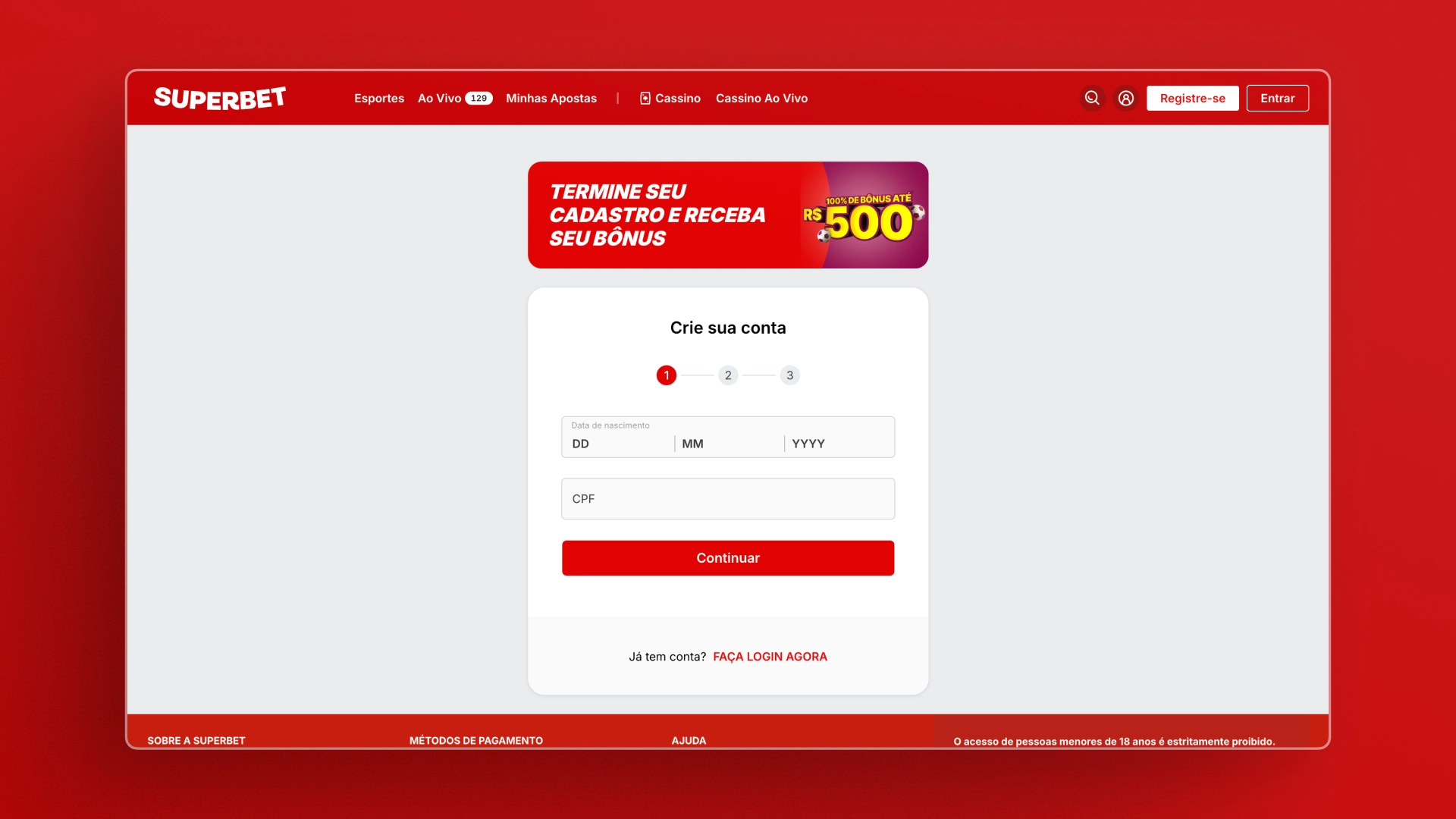 imagem ilustrativa registro superbet