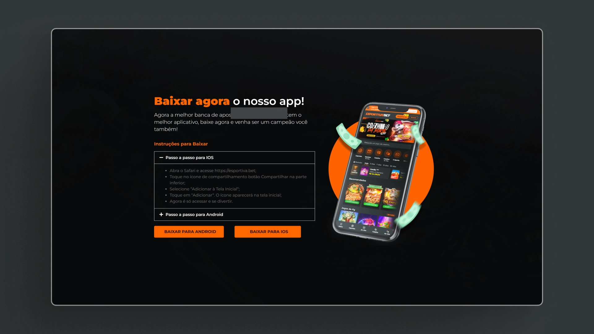 imagem instalação do app esportivabet